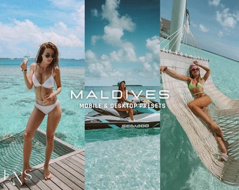 10 Malediven Presets / Handy & Desktop / Urlaub / Blogger / Meerblau / Reise / Sommer / Strand / Bikini / Hawaii
