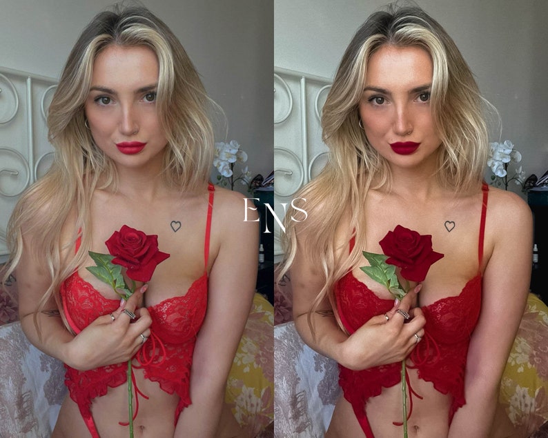 10 Red Boudoir Lightroom Presets / Mobile & Desktop / Instagram / Blogger / Red Tones / Red and White / Vsco / Model / Boudoir / Fashion image 2