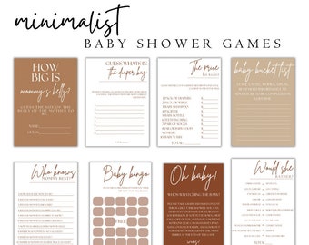 Boho Baby Shower Games | Gender Neutral Shower Bundle | Minimalist Baby Shower | Terracotta Rust Baby Shower Games | Fall Baby Shower Games