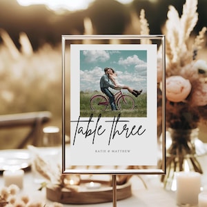 Numero del tavolo per foto di matrimonio personalizzabile / Numeri del tavolo per matrimonio con immagini / Numeri del tavolo con foto / Modello di numeri del tavolo per matrimonio