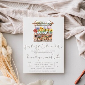Fresh Off The Market Bridal Shower Invite, Farmers Market Bridal Shower Invitation Template, Off The Market Bridal Shower Invite