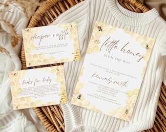 A Little Honey Is On The Way Baby Shower Invite Gender Neutral Baby Shower Invitation Bee Baby Shower Invitation Template