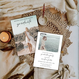 Senior Graduate Announcement Template | Modern Graduation Announcement | Editable Template | Modern Grad Party Invite | Graduation Party