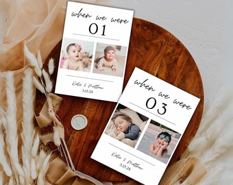 Photo Table Numbers | Minimalist Wedding Table Number | Modern Wedding | Boho Wedding Table Number Template | Modern Wedding