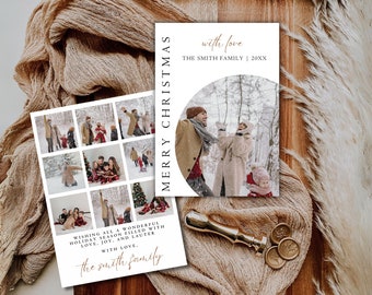 Photo Holiday Photo Card, Boho Christmas Card, Modern Family Photo Christmas Card, Photo Christmas Card, Holiday Card Template