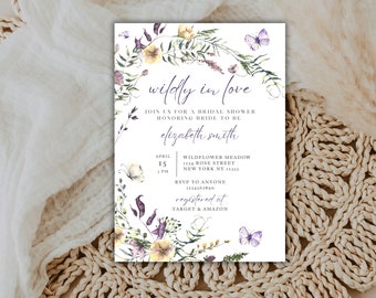 Wildly In Love Bridal Shower Invitation, Wildflower Bridal Shower, Summer Bridal Shower, Spring Bridal Shower, Floral Bridal Shower Invite