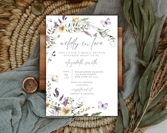 Wildly In Love Bridal Shower Invitation, Wildflower Bridal Shower, Summer Bridal Shower, Spring Bridal Shower, Floral Bridal Shower Invite