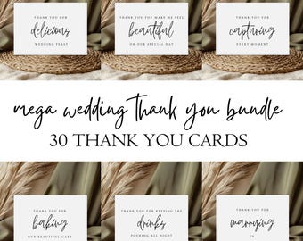 Modern Wedding Vendor Thank You Cards - Fully Editable Canva