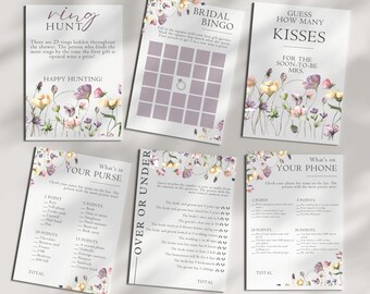 Giochi per addio al nubilato con fiori selvatici, 12 giochi floreali per addio al nubilato, Bingo per gli sposi, Giochi per addio al nubilato Wildly In Love