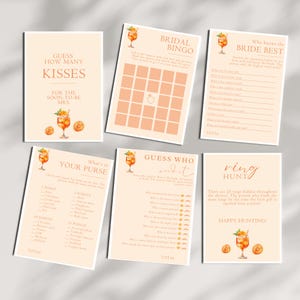 Love At First Spritz Bridal Shower Games, Aperol Spritz Bridal Shower Games Bundle, Printable Spritz Baby Shower Games Bundle