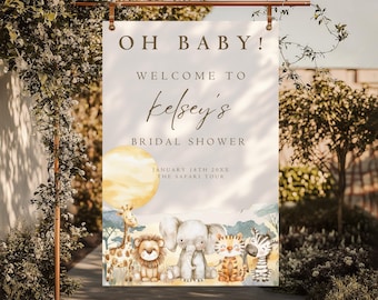 Safari Baby Shower Welcome Sign, Jungle Shower Decor