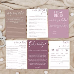 Editable Wildflower Baby Shower Game Bundle Floral Baby Shower Games Girl Baby Shower Games Pack Baby Trivia Instant Download