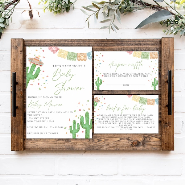 Fiesta Baby Shower Invitation Template, Cactus Baby Shower Invite, Taco Bout A Baby Shower Invitation, Desert Baby Shower