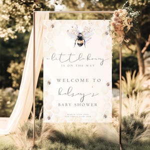 A Little Honey Is On The Way Baby Shower Invite, Gender Neutral Mommy To Bee Baby Shower Welcome Poster, Wildflower Honey Bee Welcome Sign