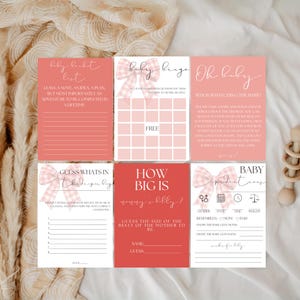 Sweet Berry Baby Shower Games Bundle Template, Strawberry Baby Shower Games Wavy Pink Baby Shower Games, Berry Sweet Baby Shower Games