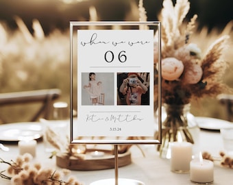 Wedding Table Numbers Cards When We Were Table Numbers Wedding Photo Table Numbers Template Reception Table Numbers Wedding Digital Download