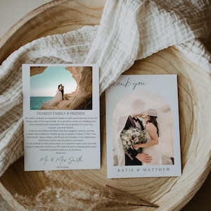 Carte de remerciement de mariage avec photo, modèle de carte de remerciement de mariage, carte de remerciement modifiable pour mariage, carte de jeunes mariés, carte de remerciement photo