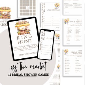 Fresh Off The Market Bridal Shower Games Bundle Summer Farm Stand Bridal Shower Games Farmers Market Bridal Shower Games Bundle