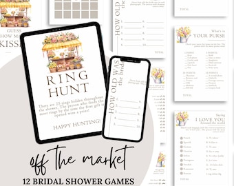 Fresh Off The Market Bridal Shower Games Bundle Summer Farm Stand Bridal Shower Games Farmers Market Bridal Shower Games Bundle