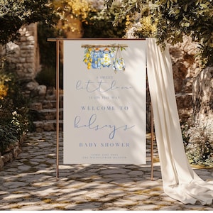 Mediterranean Lemon Baby Shower Welcome Sign Lemon Themed Baby Shower Welcome Sign Citrus Baby Shower Welcome Poster