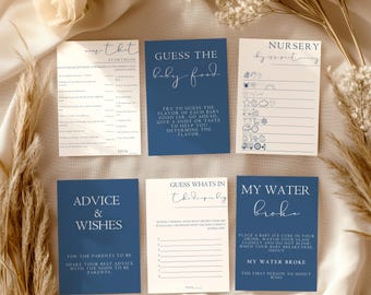 Blue Baby Shower Games Bundle - Printable Oh Boy Navy Baby Game Set