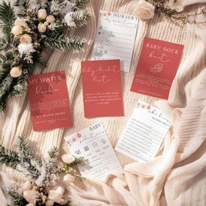 Santa Baby Shower Games Bundle Christmas Baby Shower Printable Games Neutral Winter Baby Shower Activities Editable Holiday Baby Games Set