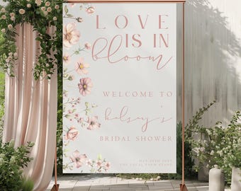 Love Is In Bloom Baby Shower Welcome Sign Wildflower Bridal Shower Welcome Poster Template Printable Floral Bridal Shower Welcome Sign