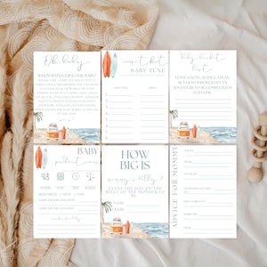 Baby On Board Baby Shower Games Games Bundle, Baby On Board Game Pack, Surf Baby Shower Games, Beach Baby Shower Games