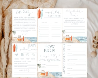 Baby On Board Baby Shower Games Games Bundle, Baby On Board Game Pack, Surf Baby Shower Games, Beach Baby Shower Games