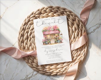 Fresh Off the Market Bridal Shower Invitation - Flower Stand Invite