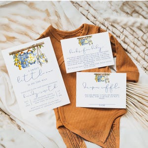 Lemon Baby Shower Invitation Mediterranean Lemon Baby Shower Invitation A Sweet Little One Baby Shower Invitation Template