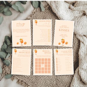 Love At First Spritz Bridal Shower Games, Aperol Spritz Bridal Shower Games Bundle, Printable Spritz Baby Shower Games Bundle