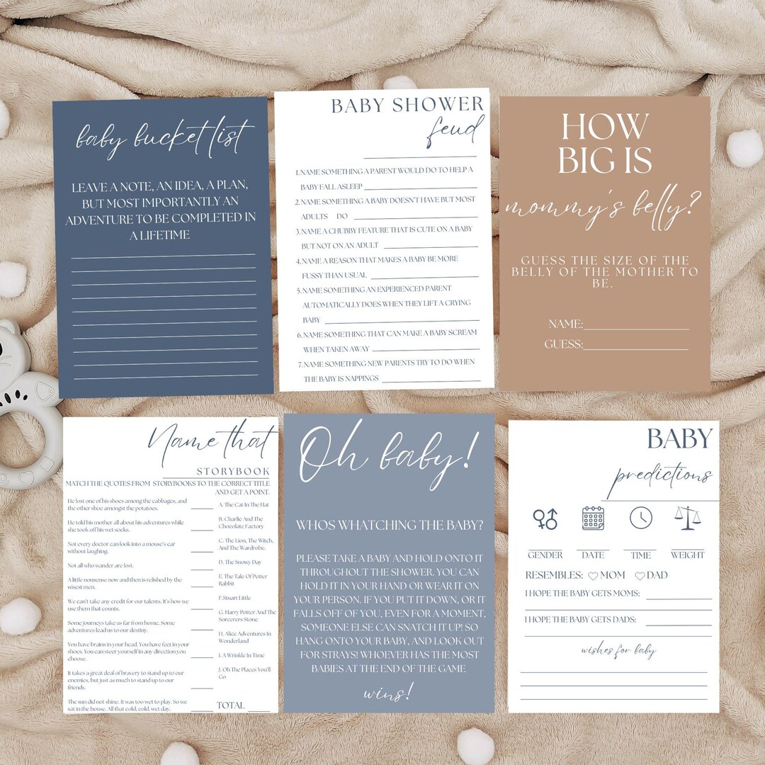 Blue Baby Shower Games Bundle - Blue Jean Baby Printable Games - Etsy