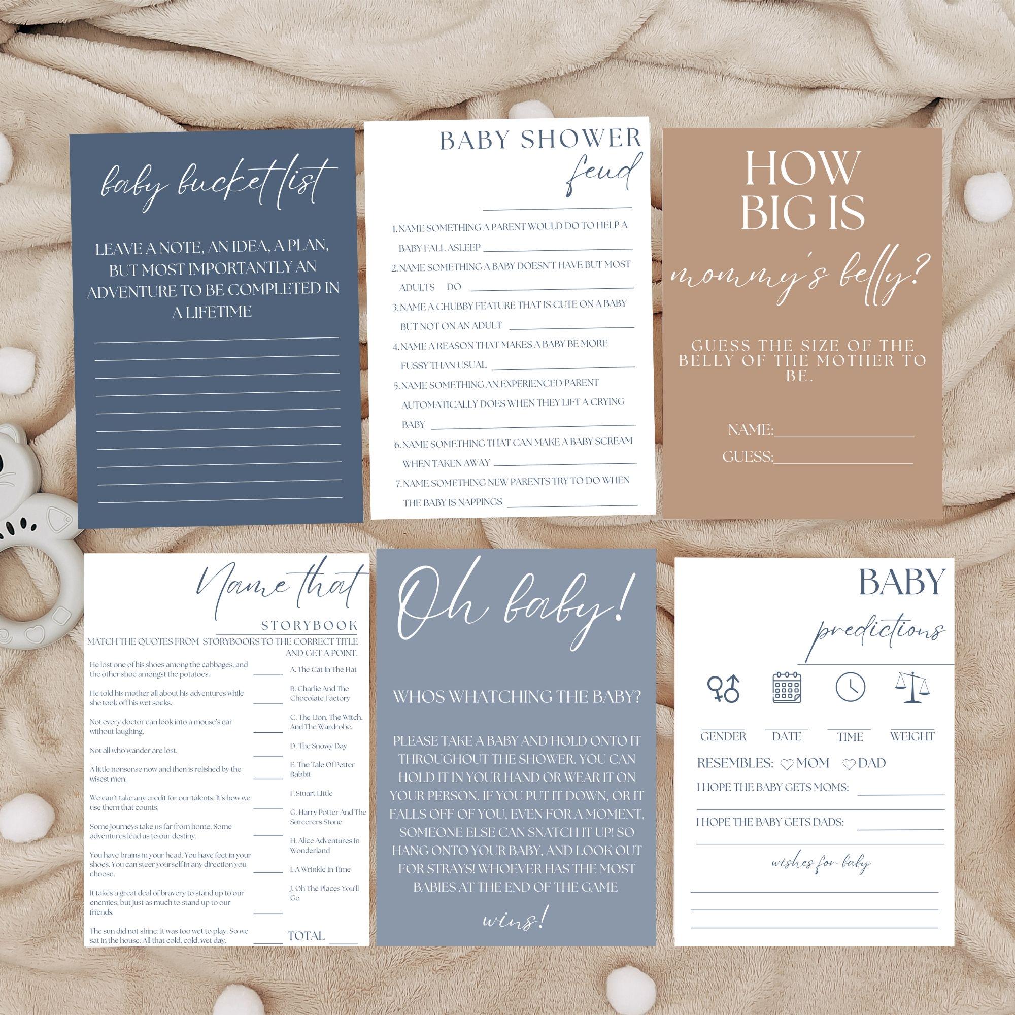 Blue Baby Shower Games Bundle - Blue Jean Baby Printable Games - Etsy