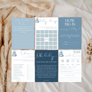 Blue A Little Pumpkin Baby Shower Games Bundle, Little Pumpkin Shower Games, Autumn Baby Shower Games, Blue Pumpkin Baby Shower Games