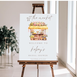 She’s Off The Market Bridal Shower Welcome Sign Template Summer Farmers Market Bridal Shower Welcome Poster Floral Market Bridal Shower