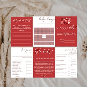 Merry Little Baby Shower Games Bundle, Christmas Merry Little Baby Shower Printable Games Bundle