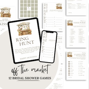 Fresh Off The Market Bridal Shower Games Bundle Shes Off The Market Bridal Shower Games Farmers Market Themed Bridal Shower Games Set
