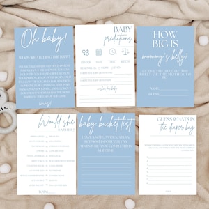 Boy Baby Shower Games,Blue Baby Shower Theme, Editable Game Bundle, Blue Baby Shower Theme, Instant download Games