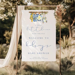 Mediterranean Lemon Baby Shower Welcome Sign Lemon Themed Baby Shower Welcome Sign Citrus Baby Shower Welcome Poster