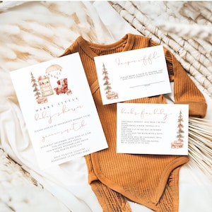 Merry Little Baby Shower Invitation, Winter Baby Shower Invite, Santa Baby Shower Invitation, Winter Wonderland Baby Shower