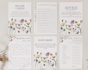 Wildflower Bridal Shower Games Template - Boho Floral Game Set