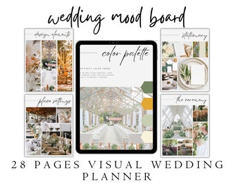 Wedding Design Mood Board, Wedding Mood Board Template, Wedding Theme Design Guide, Wedding Vision Board, Wedding Inspiration Planner