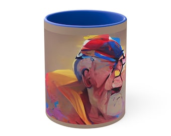 AI Generated Image "85 Year Old Superhero"  11oz Accent Mug