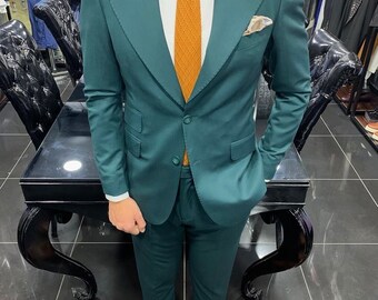 green lining coat pant