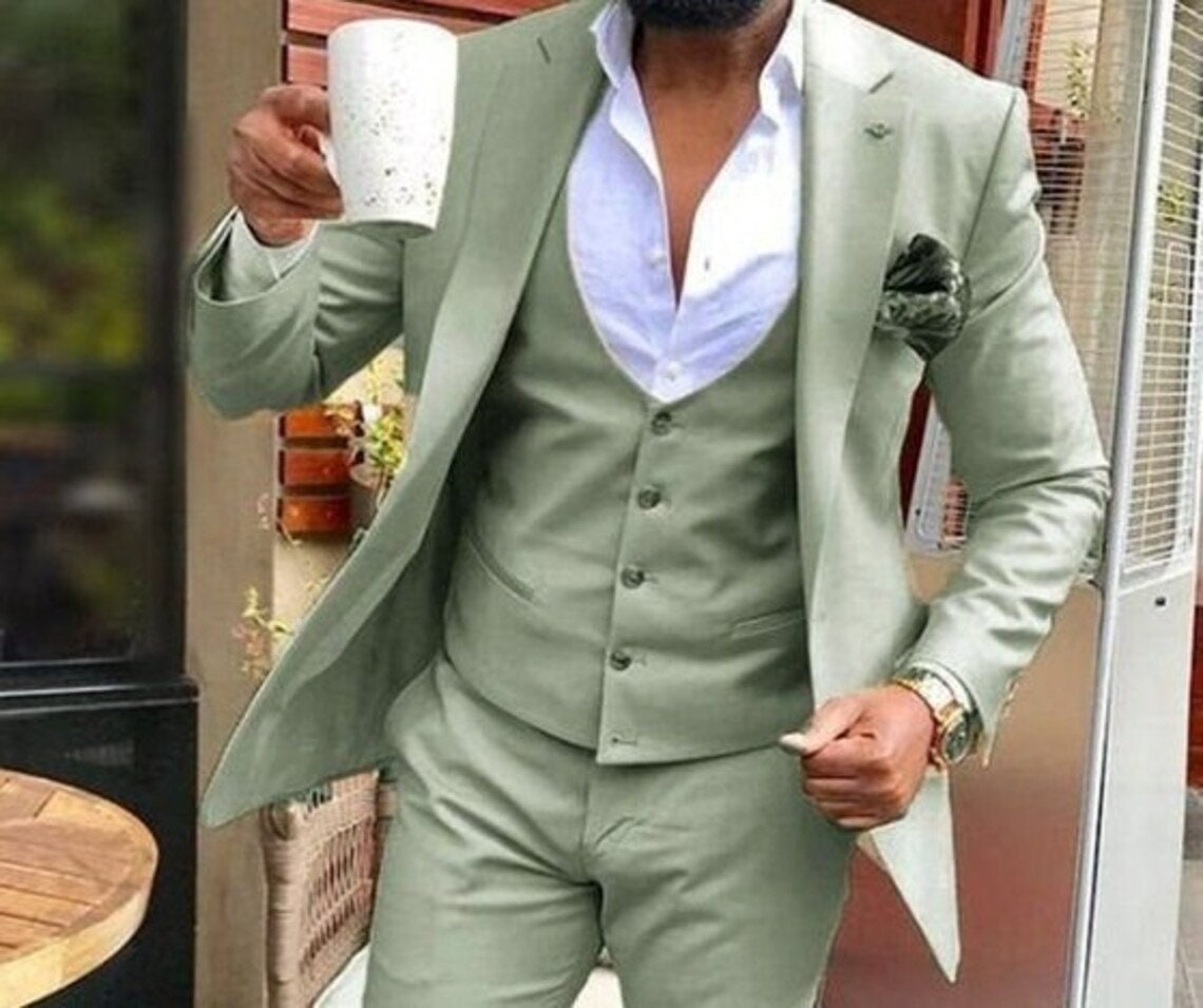 Buy Green 3 Piece Suit Online In India 