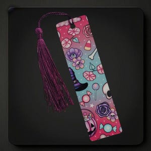 Creepy Candy Halloween Metal Bookmark with Tassel