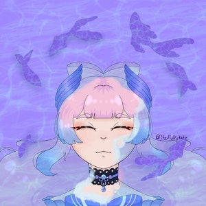 Head Priestess of Watasumi Island 8x8- Art Print