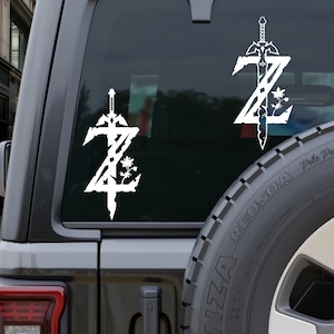 Zelda Z, Legend of Zelda, multiple options- Decal, Sticker, Car, Laptop, Tumbler, Journal, Notebook, Video Games, Link