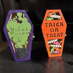 Halloween Light Up coffins - set of 2